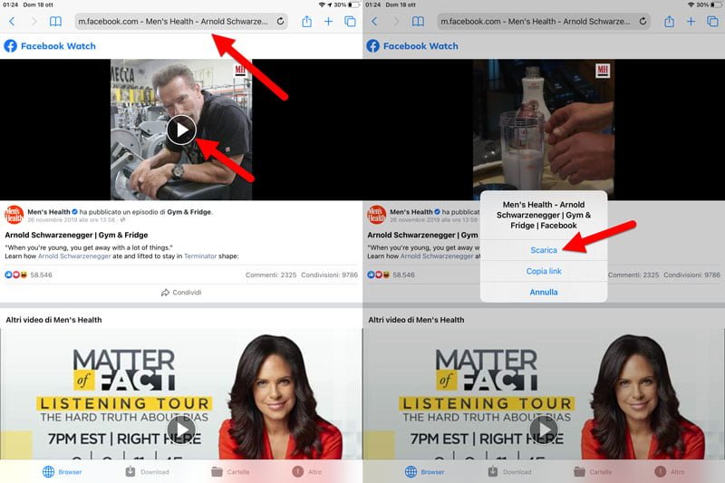 Scaricare video da Facebook con iPad