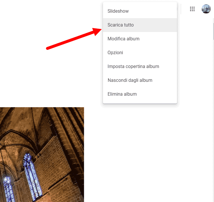 scaricare intero album da google foto