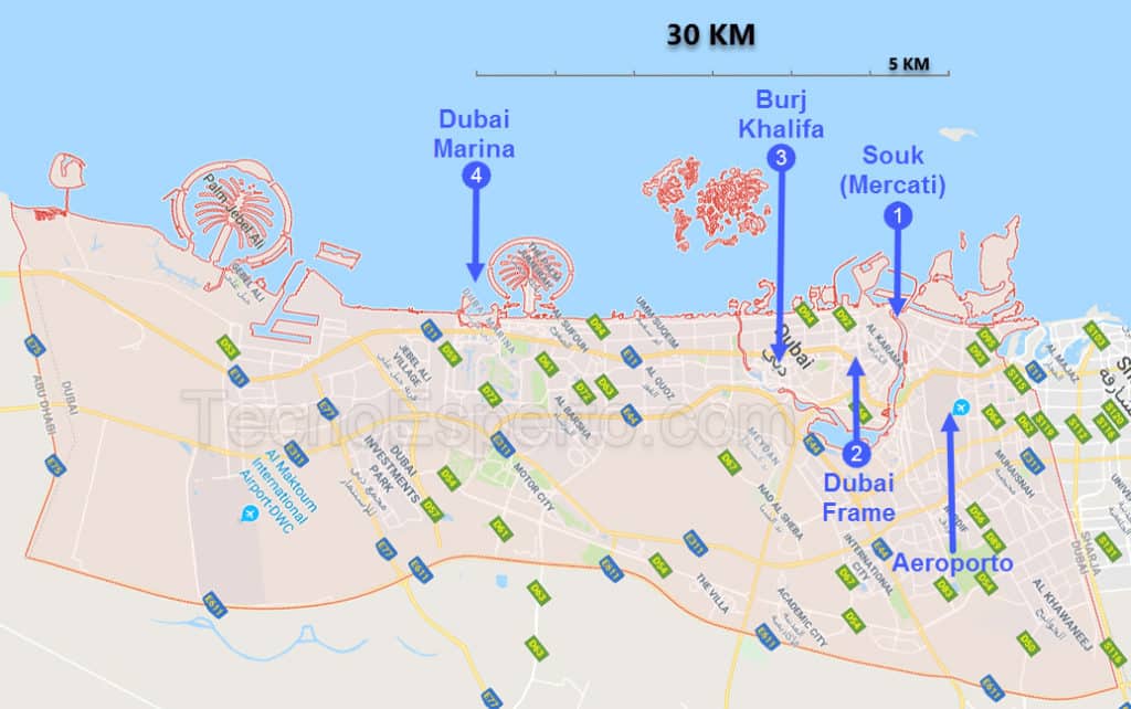 mappa dubai zone