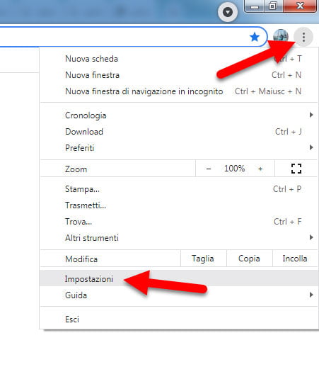 impostazioni browser